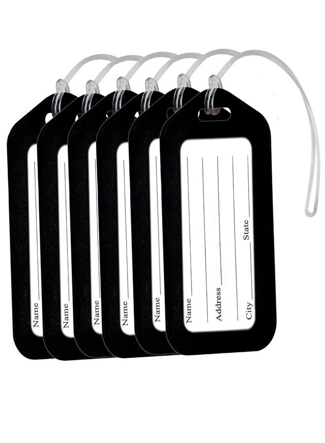 SNDIA Pack of 6 Luggage Tags, Smart Tags for Travel suitcases, Travel Bags Tags for Easily Identification of Bags (Black) - Image 1